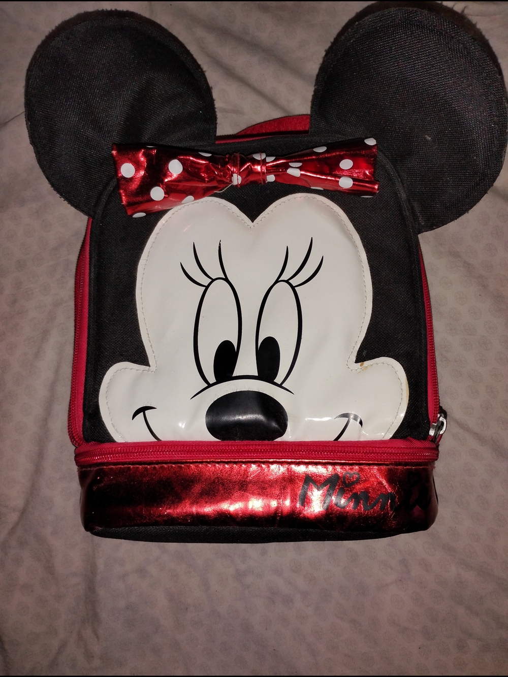 Disney Minnie Mouse Black and Red Kids Backpack Bag